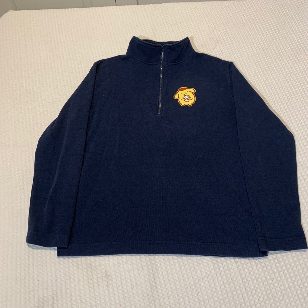 Polar Quality Sportswear Pompompurin Quarter Zip Pullover Navy Blue Mens Large